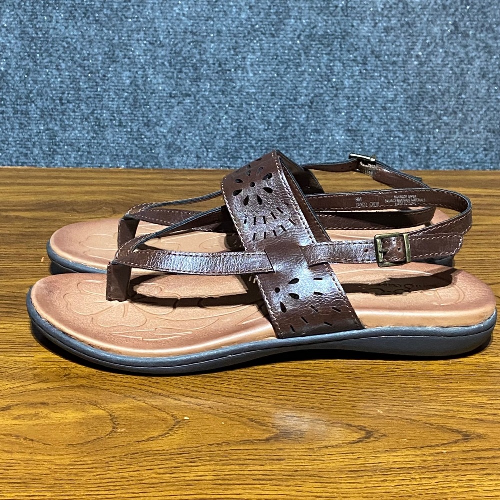 b.o.c. Born Concept Clearwater Dark Brown Floral Laser Cut Sandals Women's 9M - Picture 2 of 8